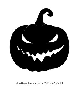 silhouette of a Halloween pumpkin. black icon of a pumpkin. vector logo of a jack o lantern. graphic element for halloween design