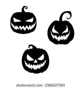 silhouette of a Halloween pumpkin. black icon of a pumpkin. vector logo of a jack o lantern. graphic element for halloween design