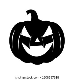 silhouette of Halloween pumpkin on white background. vector illustration