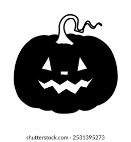 Silhouette of Halloween pumpkin vector illustration on white background.