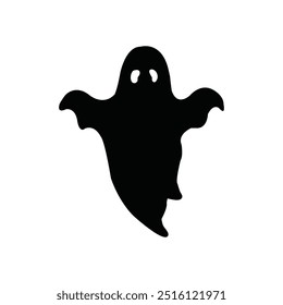 Silueta del fantasma de miedo de Halloween aislado en el fondo blanco, fantasma de Halloween