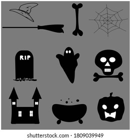 silhouette halloween symbol in vector art