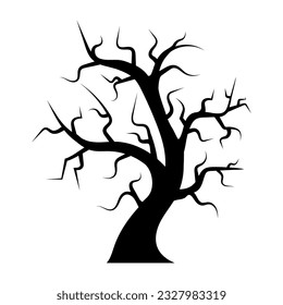 silhouette of halloween tree icon.