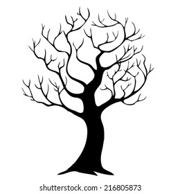 silhouette of Halloween tree - vector illustration