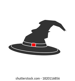 silueta de sombrero de bruja de halloween. Ilustración del vector