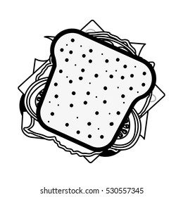 silhouette ham and vegetable sandwich icon