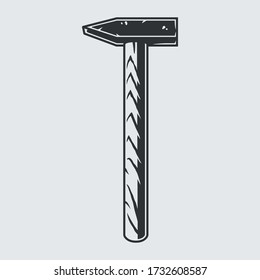 Silhouette of hammer for carpentry and wood workshop