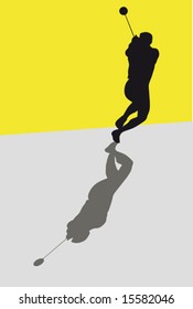 Silhouette of a hammer thrower