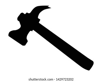 silhouette of hammer, work instrument, motive of workshop