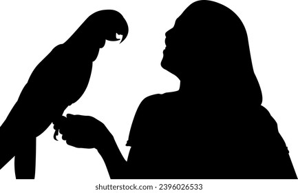 silhouette hand with  bird vector