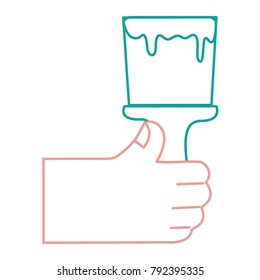 silhouette hand with brush tool to paint design