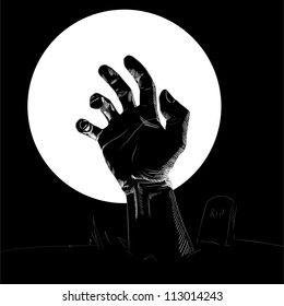  Silhouette of hand. Hand drawing sketch vector illustration