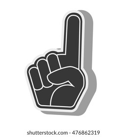 silhouette hand foam finger red isolated