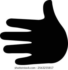 Silhouette of a hand gesture, symbolizing stop or greeting, perfect for communication and expression themes. Ideal for designs involving human interaction and symbolic representation