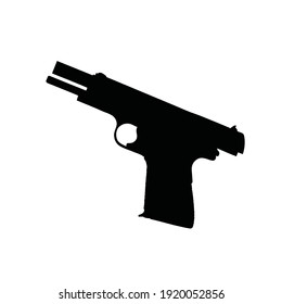 silhouette of hand gun vector design