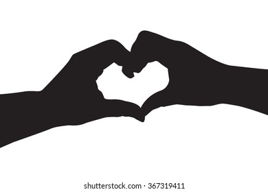 Black White Hands Folded Shape Heart Stock Vector (Royalty Free) 1756661384