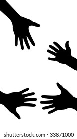 silhouette hand , helping hand