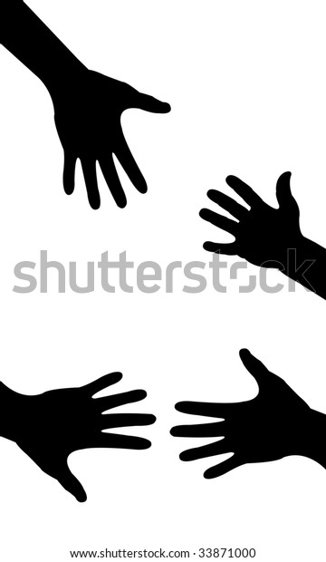 Silhouette Hand Helping Hand Stock Vector (Royalty Free) 33871000 ...