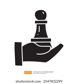 A silhouette of a hand holding a chess pawn, symbolizing strategy and decision-making in games or life.