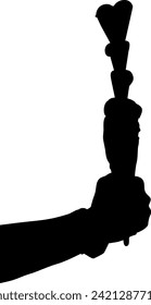 silhouette hand holding ice cream