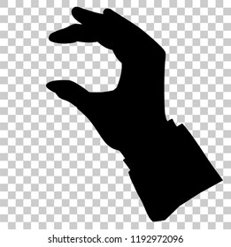 Silhouette Hand Holding, Picking / Take or Receive Something, at Transparent Effect Background