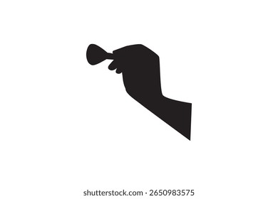 Silhouette of hand holding a spray bottle. Perfect for beauty, personal care, and cosmetic concepts.