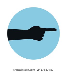 Silhouette of a hand with index finger. Hand pointing finger. Vector illustration