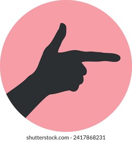 Silhouette of a hand with index finger. Hand with pointing finger. Vector illustration