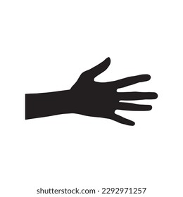 Silhouette hand isolated on white background. Hand vector.