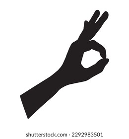 Silhouette hand okay gesture vector