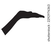 Silhouette hand open palm up vector illustration