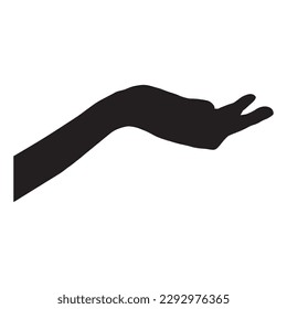 Ilustración vectorial de la mano abierta de la silueta