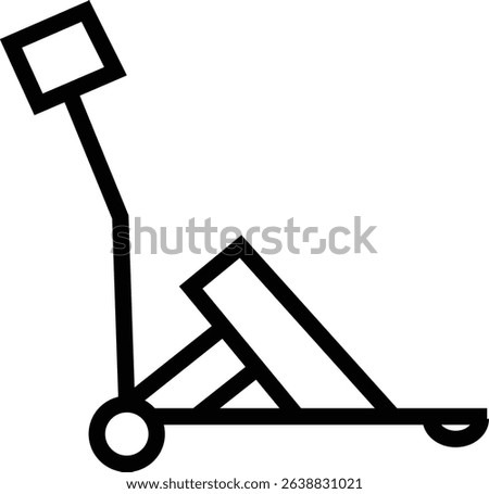 silhouette of hand Pallet Jack Vector Icon, Premium download icons of luggage cart Logistics Delivery, Minimalist template design elements, Jack Stacked With Boxes Thin Line art, for mobile app