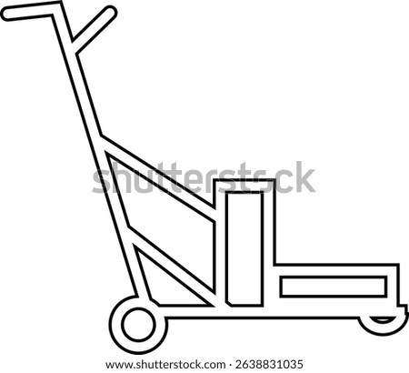 silhouette of hand Pallet Jack Vector Icon, Premium download icons of luggage cart Logistics Delivery, Minimalist template design elements, Jack Stacked With Boxes Thin Line art, for mobile app