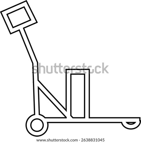 silhouette of hand Pallet Jack Vector Icon, Premium download icons of luggage cart Logistics Delivery, Minimalist template design elements, Jack Stacked With Boxes Thin Line art, for mobile app