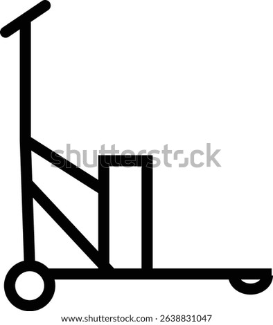 silhouette of hand Pallet Jack Vector Icon, Premium download icons of luggage cart Logistics Delivery, Minimalist template design elements, Jack Stacked With Boxes Thin Line art, for mobile app