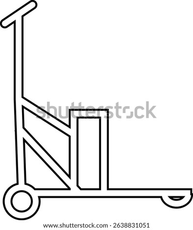 silhouette of hand Pallet Jack Vector Icon, Premium download icons of luggage cart Logistics Delivery, Minimalist template design elements, Jack Stacked With Boxes Thin Line art, for mobile app