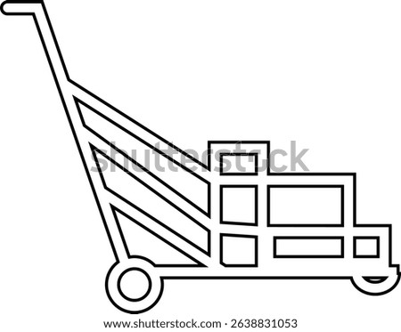 silhouette of hand Pallet Jack Vector Icon, Premium download icons of luggage cart Logistics Delivery, Minimalist template design elements, Jack Stacked With Boxes Thin Line art, for mobile app