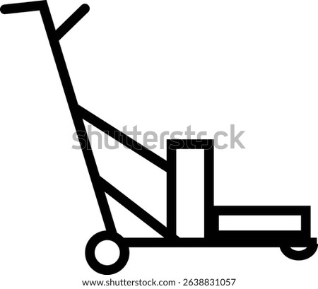 silhouette of hand Pallet Jack Vector Icon, Premium download icons of luggage cart Logistics Delivery, Minimalist template design elements, Jack Stacked With Boxes Thin Line art, for mobile app