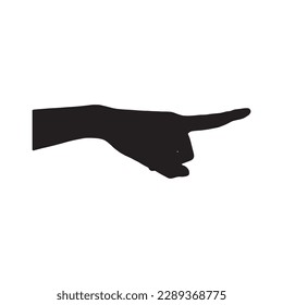 Silhouette hand pointing something. Hand pointing gesture vector illustration.