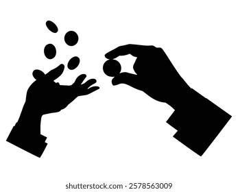 Silhouette of Hand Poses Showing Different Counting Gestures