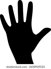 Mão de Silhueta: Uma silhueta gritante de uma mão, os dedos se espalham bem, chamando a atenção com sua simplicidade ousada e presença enigmática.