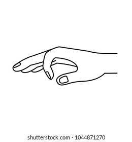 silhouette hand of symbol of deposit in someone