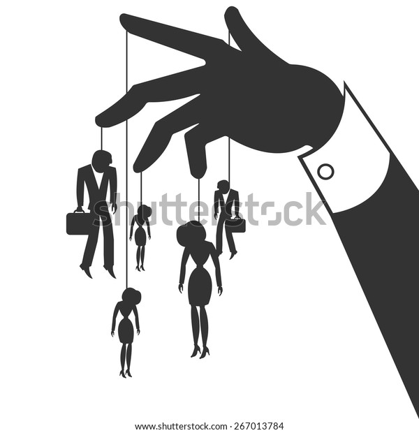 Silhouette Hand That Controls Businessmen Stock Vector (Royalty Free ...