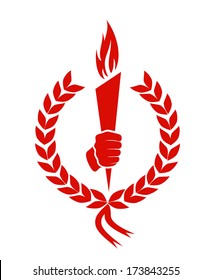 silhouette of a hand with a torch