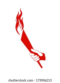 silhouette of a hand with a torch
