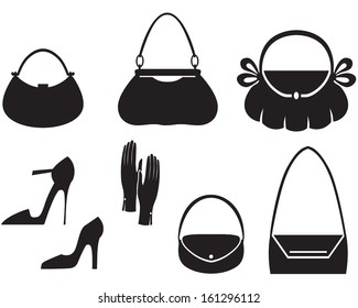 Silhouette of handbag seamless pattern