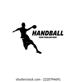 Silhouette Handball-Spieler-Logo-Design-Vorlage