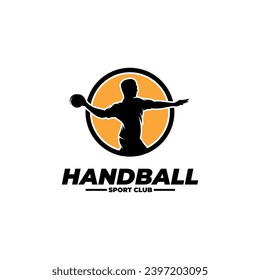 Silhouette Handball-Spieler-Logo-Design-Vorlage