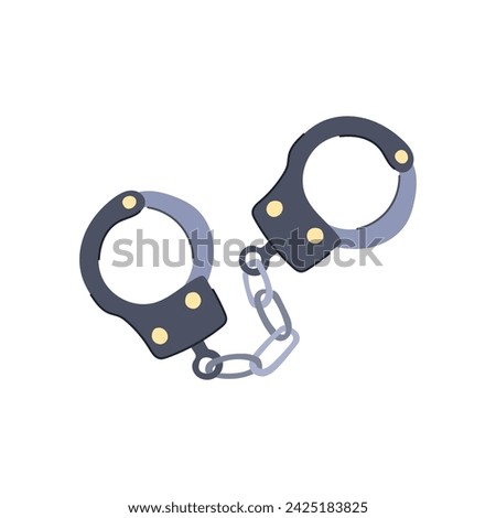 silhouette handcuffs cartoon. chain symbol, prison lockup, cuffs outline silhouette handcuffs sign. isolated symbol vector illustration
